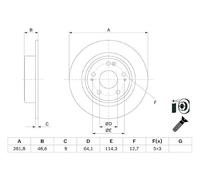Bosch BD2821 Brake Discs - Rear Axle - ECE-R90 Certified - 1 Set of 2 Discs