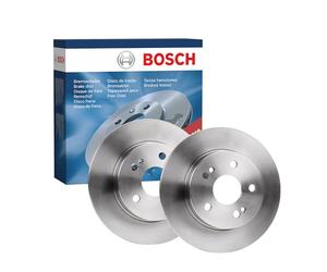 Bosch BD671 Brake Disc Set - 265 mm Solid Discs - Rear Axle - ECE-R90 Certified - Reliable Braking, Stable Performance, Corrosion Protection - 1 Set of 2 Discs