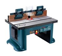 BOSCH Benchtop Router Table RA1181, 120 V | Wood router table with large aluminum top, small desk pre-drilled plate, tall fence, dust port, woodworking precision