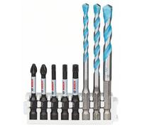 Bosch Professional Hex-9 Multiconstruction Mixed Pack 5, 6, 8mm With Impact Power Bit 50mm Ph2, Pz2, T20, T25, T30 Pick & Clic