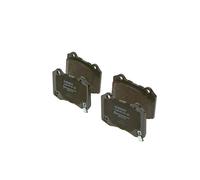 BOSCH Brake pad set 0 986 494 708 Low-Metallic with integrated wear warning contact with anti-squeak plate JEEP: GRAND CHEROKEE 3, GRAND CHEROKEE 4