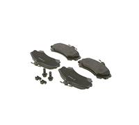 Bosch BP182 - Brake Pads Car Front Axle - Bosch Quality - Reduced Noise and Dust - ECE-R90 Certified - Copper-Free - 1 Set of 4 Pads - With Accessories