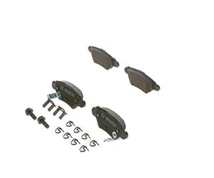 Bosch BP246 - Brake Pads Car Rear Axle - Bosch Quality - Reduced Noise and Dust - ECE-R90 Certified - Copper-Free - 1 Set of 4 Pads - With Accessories
