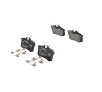Bosch BP689 - Brake Pads Car Rear Axle - Bosch Quality - Reduced Noise and Dust - ECE-R90 Certified - Copper-Free - 1 Set of 4 Pads - With Accessories