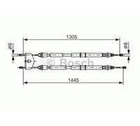 Genuine BOSCH Centre Brake Cable for Ford Fusion HHJA/HHJB 1.6 (11/2004-11/2012)