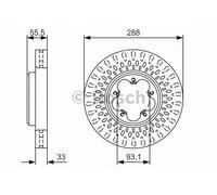 Bosch Brake Disc Front Diameter 288mm 93.1mm Vented 33mm 0986479A49