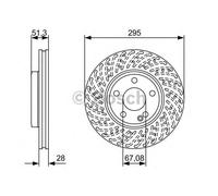 Bosch BD1689 Brake Disc - 295 mm Vented High-Carbon Disc - Front Axle - ECE-R90 Certified - Great Cooling and Noise Suppression, Advanced Corrosion protected - 1 Single Disc