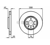Bosch Brake Disc Front Diameter 308mm 0986479113