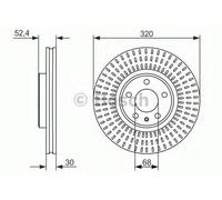 Bosch Brake Disc Front Diameter 320mm 68mm Vented 30mm Single 0986479753