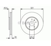 Bosch Brake Disc Front Diameter 321mm 70.7mm Vented 30mm With Screws 0986479667