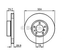 Bosch Brake Disc Front Diameter 324mm 79mm Vented 29.9mm 0986478024