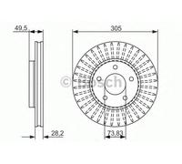 Bosch Brake Disc Front Diameter 326mm 71mm Vented 30mm 0986479698