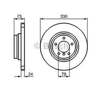 Bosch Brake Disc Front Diameter 330mm 79mm Vented 24mm With Screws 0986479215