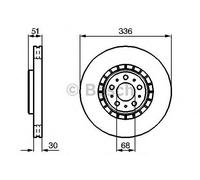 Bosch Brake Disc Front Diameter 336mm 68mm Vented 30mm 0986479202