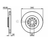Bosch Brake Disc Front Diameter 345mm 65mm Vented 30mm 0986479204
