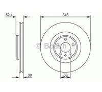 Bosch Brake Disc Front Diameter 345mm 68mm Vented 30mm 0986479747