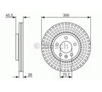 Bosch Brake Disc Must Order 2 Front Diameter 300mm 70.7mm Vented 26mm 0986479644