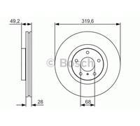 BOSCH BRAKE DISC > SINGLE BD023T [0986479R22]