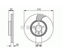 BOSCH BRAKE DISC > SINGLE BD1463 [0986479620]