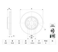 BOSCH 0986479H29 Brake Disc x1 Front Braking System Fits Mercedes-Benz X-Class