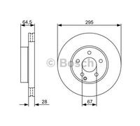 BOSCH 0986479407 Brake Disc Front Fits Mercedes-Benz C-Class E-Class SLC SLK