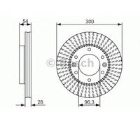 Brake Disc Front Oiled 300mm Outer Diameter Fits Kia Sedona BOSCH 0986479693