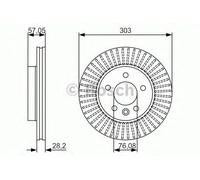 Bosch Brake Disc Single Front Diameter 303mm 76mm Vented 28mm With Screws 098647