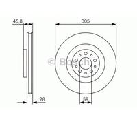 Bosch Brake Disc Single Front Diameter 305mm 59mm Vented 28mm 0986479736