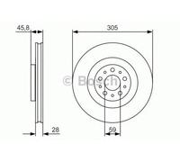 Bosch Brake Disc Single BD1686 - 0986479736