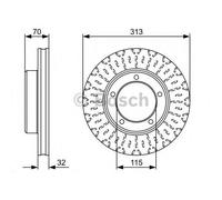 Bosch Brake Disc Single Front Diameter 313mm 115mm Vented 32mm 0986479567