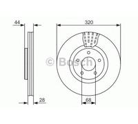 BOSCH 0986479679 Brake Disc Front Fits Qashqai/Qashqai+2 Renault Koleos