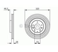Bosch Brake Disc Single Front Diameter 320mm 72mm Vented 28mm 0986479795