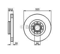 Bosch Brake Disc Single Front Diameter 323mm 68mm Vented 29.9mm 0986479060