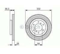 1X Brake disc BOSCH 0 986 479 782 for PAJERO IV (V8_W, V9_W) 3.2 2007-