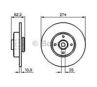 Bosch Brake Disc 0986479270 - Rear 274mm Solid 11mm ABS sensor ring - Fits Renault Megane/Scenic