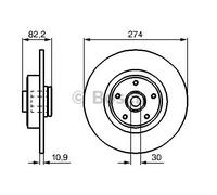 2x Brake disc solid 0 986 479 273 BOSCH for RENAULT LAGUNA II GRAND SCÉNIC II