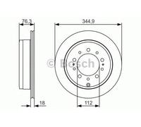 Bosch Brake Disc Single Rear Diameter 345mm 112mm Vented 18mm 0986479R32