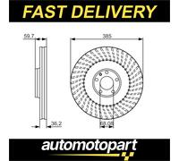 Brake Disc Single Vented Front 385mm 0986479A31 Bosch 4E0615301E BD1718