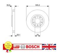 2x Brake Discs Pair Vented Front 305mm 0986479293 Bosch Set 46843608 51760621