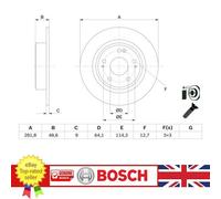 BOSCH Brake Discs For Honda HR-V 14- VEZEL 13- 42510-T7A-000 , 0986479F76