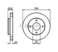 Bosch Brake Discs 0986479187 Vented 256mm Front Genuine Pair