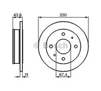 Bosch Brake Discs 0986478727 - Solid Front 229.8mm - Pair for Hyundai Amica/Atoz MX 1.0 (98-00)
