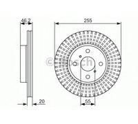 Bosch Brake Disc Set BD1459 – 255 mm Vented Front, ECE‑R90 Certified, 1 Set (2 pcs)