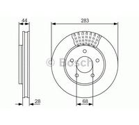 Bosch Brake Discs Vented – 2x Pair for NISSAN LEAF ZE0/ZE1 Front 2010-on 283mm Set New