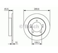 Bosch Brake Discs Pair Front 289.6mm 108.3mm Solid 10mm 0986479B09
