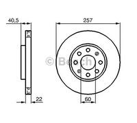 Bosch Brake Disc 0986479223 (BD1090) - Vented Front 257mm - Pair