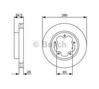 Bosch Brake Disc 0986479392 (BD1251) Vented Front 280mm Fits Ford Transit Pair
