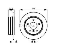 Bosch Brake Discs Pair Rear 258mm 67mm Solid 8mm 0986478475