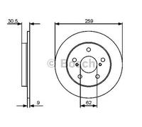 Bosch BD1310 Brake Discs - Solid 259 mm Rear - ECE-R90 Certified - Set of 2
