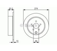 Bosch BD1674 Brake Disc Set - 273.75 mm Solid Discs - Rear Axle - ECE-R90 Certified - Long Service Life, Advanced Corrosion Protection - 1 Set of 2 Discs